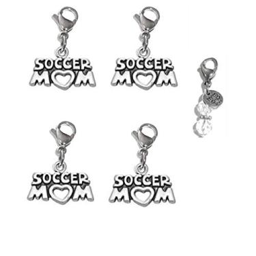 Imagem de Conjunto de 4 pingentes de encaixe, construa sua própria pulseira, bolsa, bolsa, mensagem, inspirador, chaveiro, puxador com zíper, joias, Metal