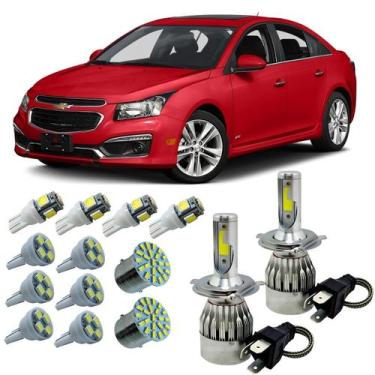 Imagem de Kit Lâmpadas Super Led H4 GM Cruze Farol Alto Baixo + Leds - Autovex