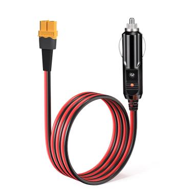 Imagem de ELFCULB 14AWG XT60 fêmea para isqueiro de carro 12V cabo conector macho para estação de energia portátil painel solar (5FT)