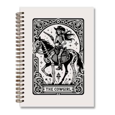 Imagem de foedor Caderno espiral de caveira gótica de tarô, material escolar gótico, caderno espiral de capa dura gótico, suprimentos para adolescentes e mulheres, caderno espiral de capa dura da moda,