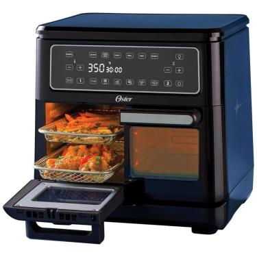 Imagem de Air Fryer com Cesto Duplo 10L e 6 Funções de Cozimento, 110V 1700W, Oster Flex, Azul