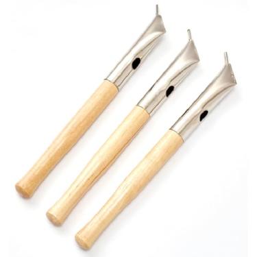 Imagem de BLLNDX Conjunto de 3 canetas Batik de aço inoxidável para estampagem de 6 x 20 cm de argila para escultura em argila DIY conjunto de ferramentas de pintura artística para ferramentas de pintura de