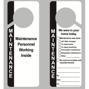 Imagem de 24 x 8,9 cm, 60 peças, etiquetas de plástico de 15 mil, manutenção, ganchos de porta para gerenciamento de propriedades, aluguéis e apartamentos