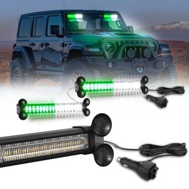 Imagem de WINECO Barra de luzes estroboscópicas de emergência LED para conselheiro de trânsito, luz piscante direcional de aviso de segurança para para-brisa de carro, suporte dividido com ventosas para