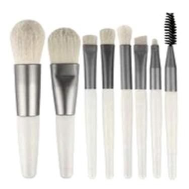 Imagem de Kit 08 Peças Pincéis De Maquiagem Profissional Contorno Delineador Pó 