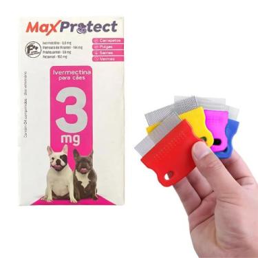 Imagem de Pente Para Pulgas em Cães com Comprimidos Anti Carrapatos e Pulgas par