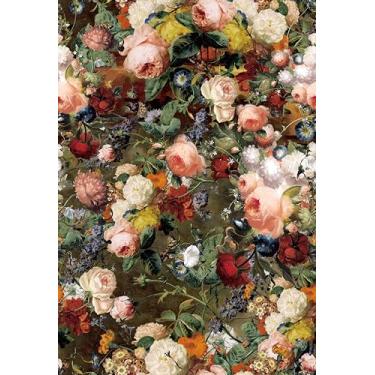 Imagem de Simon&Siff Papel de parede floral descascar e colar, papel de contato floral vintage flores desabrochando removível papel de parede rosa para paredes de quarto gavetas de estante 44 cm x 12 m