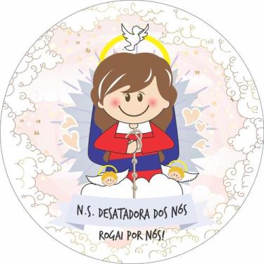 Imagem de Painel de Lona Redondo Santinhos Católicos Nossa Senhora Desatadora do