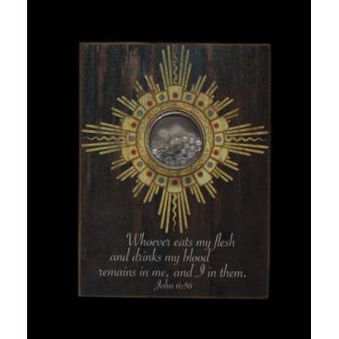 Imagem de Intercession Lembrança eucarística de ostensório com rosário, nogueira, Medium, Madeira, Sem Pedra Preciosa