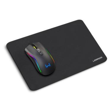 Imagem de Kit Mouse 3600DPI 7 Botões RGB e Mousepad Armory Warrior - MO396, Pret