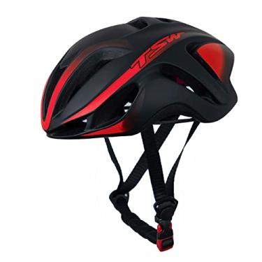 Imagem de Capacete Tsw Team Plus Bicicleta Ciclismo Preto/Vermelho