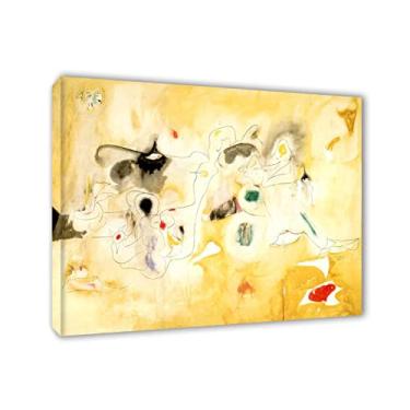 Imagem de Arshile Gorky Prints-Famous Paintings Fine Art Poster - Reprodução em tela - Madeira emoldurada e pronta para pendurar - (O arado e a canção) - Imagem de arte de parede em tela abstrata para decoração