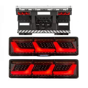 Imagem de Par Lanterna Led Caminhão Traseira Seta Sequêncial Grande 46cm KLX Qualidade e Inovação