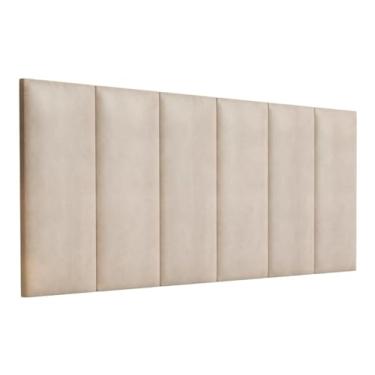 Imagem de Cabeceira Lisa Modulada Suspensa Embutida Parede Estofada Macia Suede Cama Box Queen Quarto 1.60 - Areia