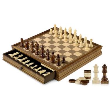 Imagem de Conjunto de tabuleiro de damas de xadrez Peradix Magnetic com gavetas 