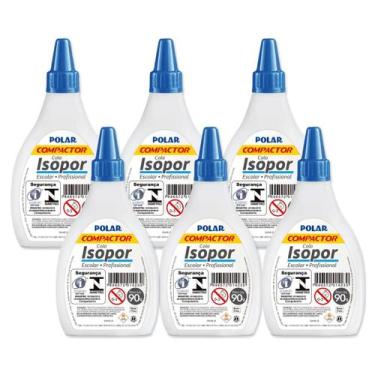 Imagem de Cola isopor transparente escolar e profissional Compactor 90g kit com 
