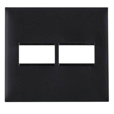 Imagem de Placa 1+1 Posto 4X4 Preta 618511PT - Legrand Pial PLUS +