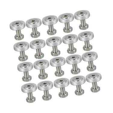 Imagem de REPAIROCK 20 peças de carro motocicleta tom prata M6 para-choque arruela parafuso porcas kit liga alumínio motor baia fixador auto peças de reposição