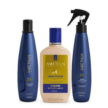 Imagem de Kit Aneethun Linha A Shampoo, Creme e Spray
