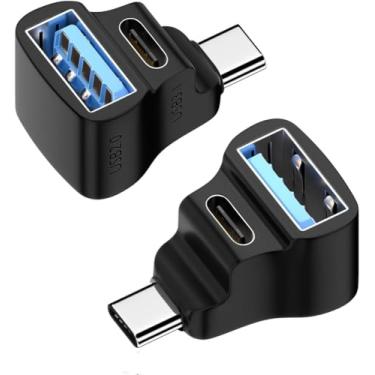 Imagem de FANTIA Adaptador USB tipo C 180° em forma de U OTG 20Gbps transferência rápida de dados conversor de carregamento USBC para Steam Deck/Nintendo Switch