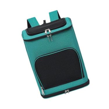 Imagem de Baoblaze Gato mochila transportadora leve pequeno cão mochila fechamento com zíper superior elegante respirável oxford para caminhadas trekking pesca, Verde