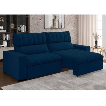 Imagem de Estofado Retratil e Reclinável 4 Lugares 250cm New Mali Azul