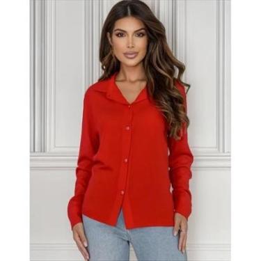 Imagem de Camisa feminina social manga longa para look alfaiataria presente ideal-Feminino