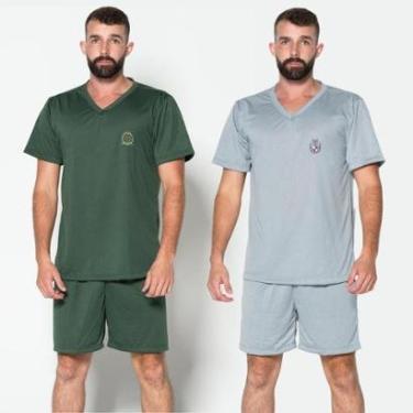 Imagem de Kit 2 Pijama Vekyo Gola V Liso Masculino-Masculino