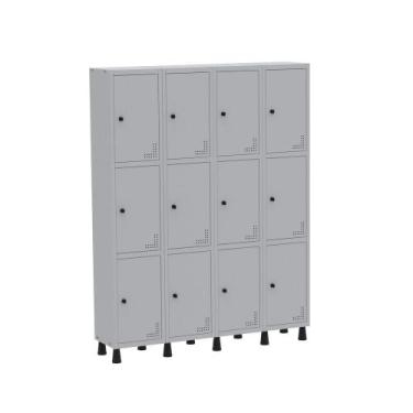 Imagem de Armário Guarda Volume Locker Roupeiro  de Aço 4 Vãos 12 Portas GR304/1