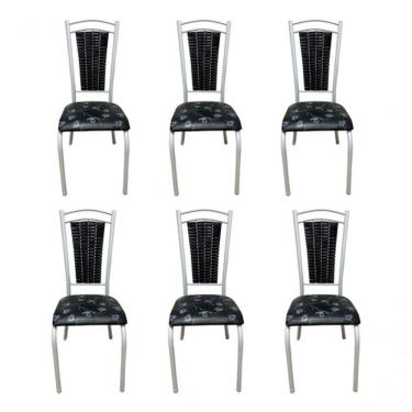 Imagem de Kit 6 Cadeiras Cozinha Aço Tubolar Confortável Jantar