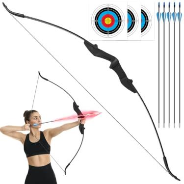 Imagem de Arco Flecha Profissional Destro, Arco E Flecha Profissional Ambidestro, Tiro com Arco Tradicional Caça Artesanal Arco Cavalo Longbow, Arco Flecha Profissional Destro de MadeiraFlechas de Fibra
