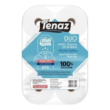 Imagem de Papel toalha bobina tenaz duo 17+17g 6 rolos 150mx20cm celulose mili