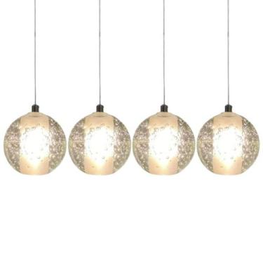 Imagem de Kit 4 Pendente Darya Cristal Ball Esfera Bolhas Lavabo Mesa - NOBRE LU