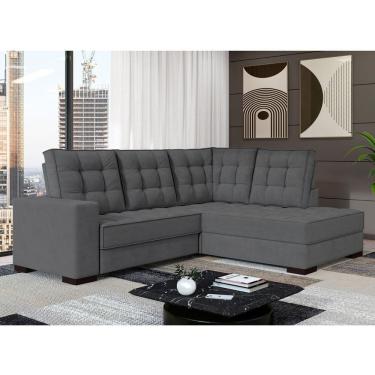 Imagem de Sofá Canto Retrátil e Reclinável Munique Tamanho 220cm X 175cm Grafite