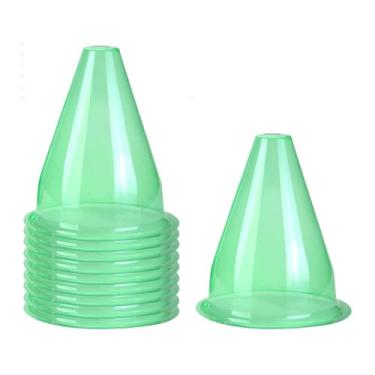 Imagem de Ioensy 10 peças cloches de jardim para plantas sino jarra cloches ao ar livre mini proteção contra estufa contra, geada, sino de tampas de planta, Verde, 24cmx20cm