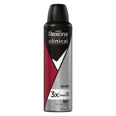 Imagem de Desodorante Antitranspirante Aerosol Rexona Clinical Men Sport 150ml, 