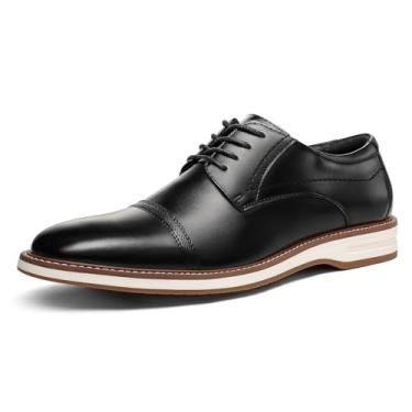Imagem de MERIDOS Sapato social masculino casual executivo formal Wingtip Oxford, Bico preto, 46