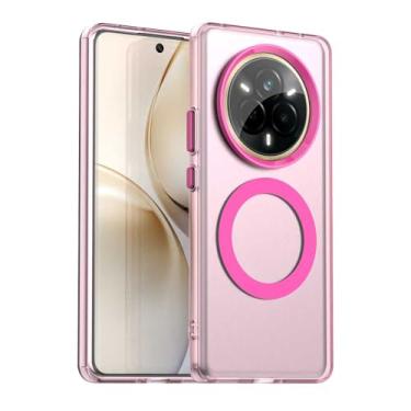 Imagem de Pzwoxukhov Capa compatível com Realme 14 Pro 5G, compatível com Magsafe, capa magnética à prova de choque, compatível com Realme 14 Pro 5G capa vermelha