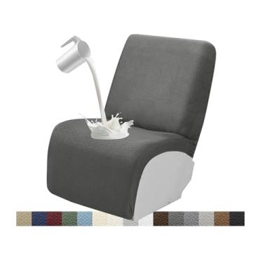 Imagem de ROFASVCO Capas de sofá reclináveis, secionais, em forma de L, à prova d'água, laváveis, para poltronas reclináveis em formato de L, super elásticas (capa de assento adicional, cinza escuro)