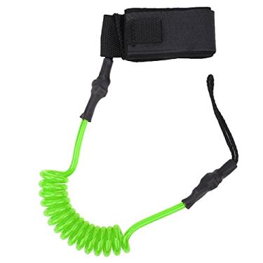 Imagem de Qanyegn Paddle Board Surfboard Leash, trela da placa de surf, TPU Elastic Surfboard Leash Pergunta Correia (Fluorescent green and white core)