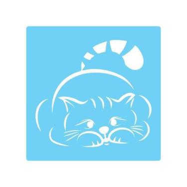 Imagem de Stencil De Parede Tamako Gato - 55 X 55Cm - Ref 514 - Stencil Tamako