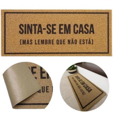 Imagem de Tapete Entrada Vinil 30x70 Antiderrapante Lavável Residencial Sinta-se