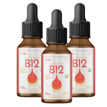 Imagem de 3x Vitamina B12 Metilcobalamina 2,4mcg Kids True Source Morango 30ml, 