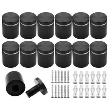 Imagem de KENSHIRE Placas de montagem de parede de alumínio sólido com 12 peças suportam parafusos publicitários de fixação para moldura de acrílico, quadro de avisos, cartazes de vidro com exibição de 25 x 25