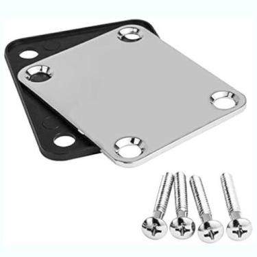 Imagem de Neck Plate e borracha braço guitarra cromado reta 51X64 CR - MXP