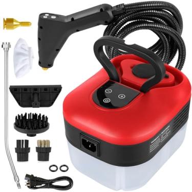 Imagem de HCCTWOOW Limpadores A Vapor Portáteis De 1200 Ml, Limpador A Vapor Pressurizado Para Múltiplas Superfícies Com 5 Acessórios, Para Estofados, Pisos De Carros, Janelas, Sujeira, Graxa, Rejunte E Azule