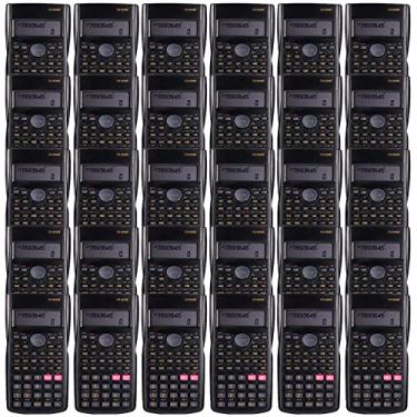 Imagem de 30 pacotes de calculadora científica em massa, embaladas individualmente, 2 linhas, calculadoras de matemática para sala de aula de engenharia para ensino médio, ensino médio, estudante universitário e professor e negócios, preto