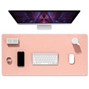 Imagem de Auhoahsil Tapete de mesa de feltro, mouse pad grande minimalista, 2GG 90 x 40 cm, base antiderrapante, tapete de mesa para desktop, teclado, laptop, computador, mouse, escritório, trabalho em casa