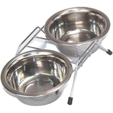 Imagem de Comedouro E Bebedouro Inox Pra Cachorro Ou Gatos(N° 04-1400 ml cada tigela)