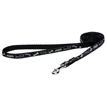 Imagem de Rogz Fancy Dress Coleira para cães pequena 9,5 mm Jellybean fixa 1,8 m de comprimento, design de pata rosa